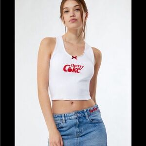 PacSun Cherry Coke White Cropped Tank